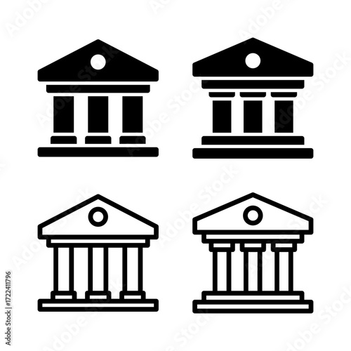 Bank icon vector illustration. Bank sign and symbol, museum, university