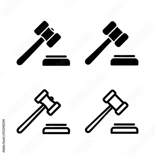 Gavel icon vector illustration. judge gavel sign and symbol. law icon. auction hammer