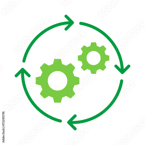 Process Icon Vector Illustration Green Version