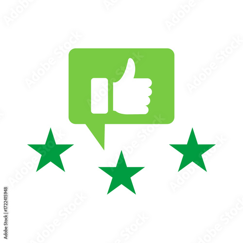 Review Icon Vector Illustration Green Version