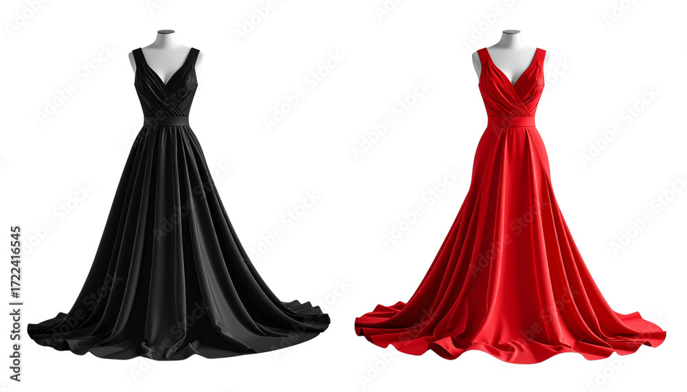 Obraz premium 3D Cocktail Dress Duo Collection, isolated on transparent background