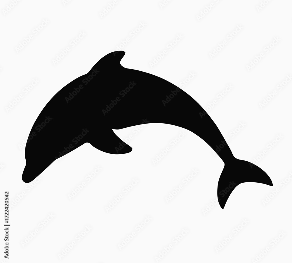 Fototapeta premium Shiloutte dolphin icon