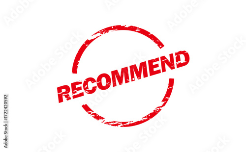 RECOMMEND - RECOMMEND text written on Red Rubber Stamp 
