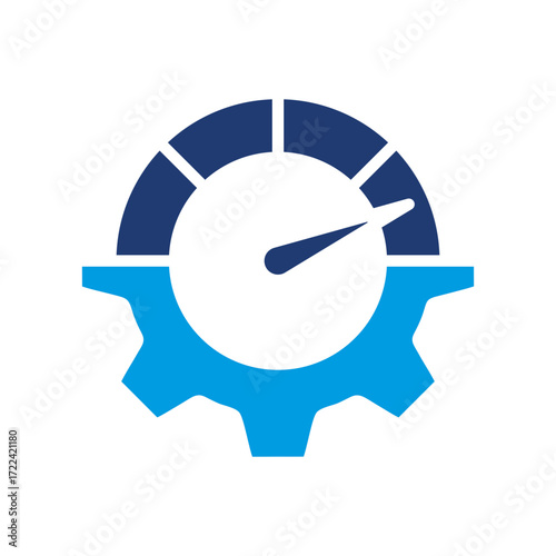 Performance Icon Vector Illustration Blue Version