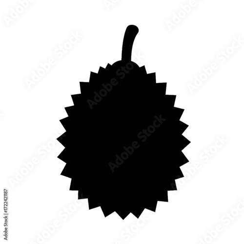 Durian Silhouette Spiky Outer Shell Tropical Fruit Asian Cuisine