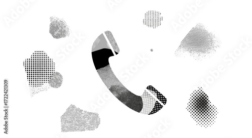 Abstract Black and White Telephone Handset Design