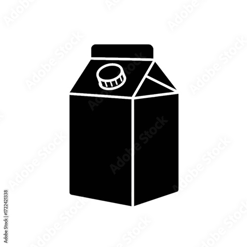 Milk carton Simple monochrome drawing Healthy breakfast drink
