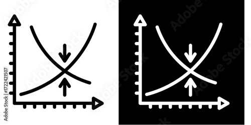 Elasticity Curve  Icon Set White Style Collection
