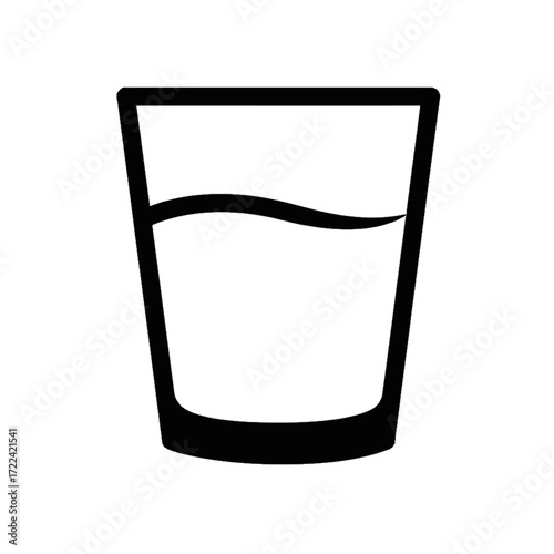 Glass of water Simple line drawing Refreshing drink Clean water Minimalist style Thirst quencher