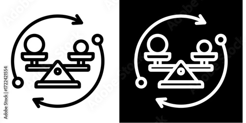 Equilibrium Arrows  Icon Set White Style Collection
