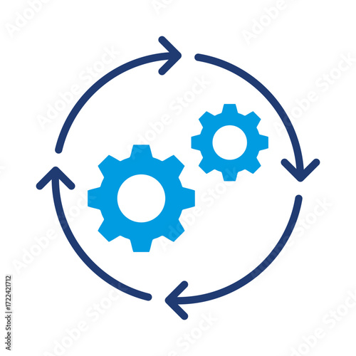 Process Icon Vector Illustration Blue Version