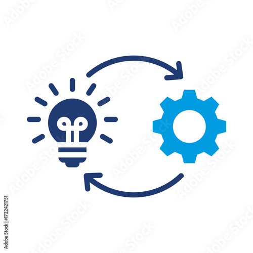 Implementation Icon Vector Illustration Blue Version