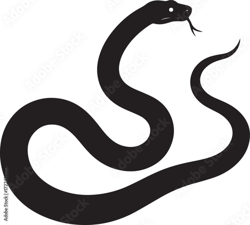  Venomous Snake Silhouette Vector Illustration