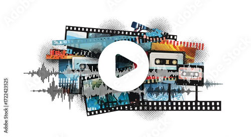 Abstract Media and Entertainment Concept with Play Button