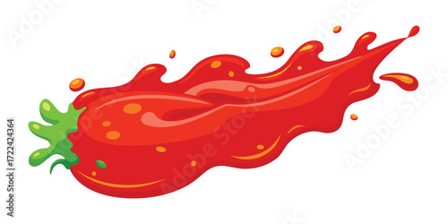Tomato splash vector illustration for food designs and culinary projects with tomato effect
