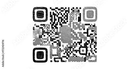 Abstract Black and White QR Code with Various Patterns
