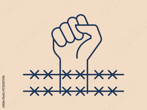 Free speech icon. Social issues problems icon. Simple vector illustration in modern thin line style. Vector illustration.
