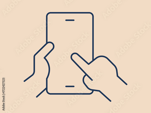 Gadget addiction icon. Social issues problems icon. Simple vector illustration in modern thin line style. Vector illustration.