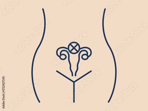 Infertility icon. Social issues problems icon. Simple vector illustration in modern thin line style. Vector illustration.