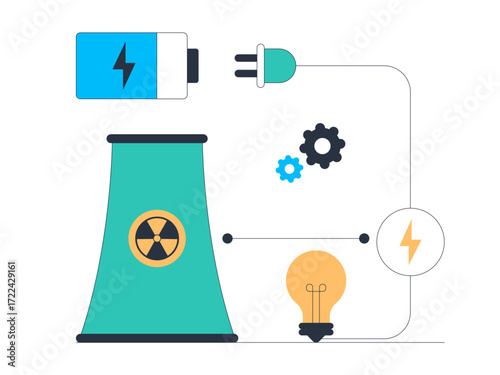 Alternative energy batteries can produce environmentally friendly electrical energy. Green energy vector illustration. Flat illustration.