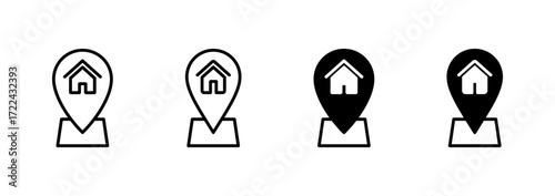 Address icon vector. home location sign and symbol. pinpoint