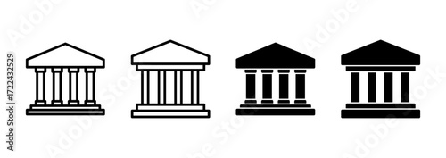 Bank icon vector. Bank sign and symbol, museum, university