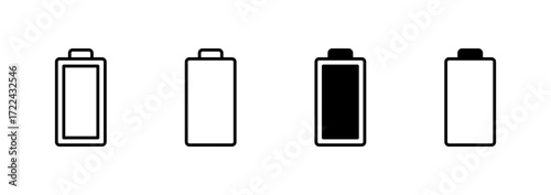 Battery icon vector. battery Charging sign. battery charge level