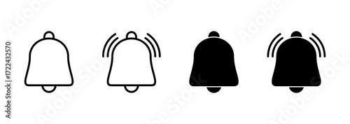 Bell icon vector. Notification sign and symbol for web site design