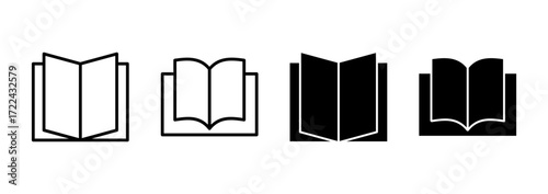Book icon vector. open book sign and symbol. ebook icon