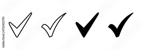 Check mark icon vector. Tick mark sign and symbol