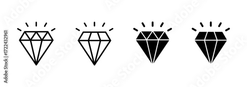 Diamond icon vector. diamond gems sign and symbol