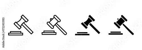 Gavel icon vector. judge gavel sign and symbol. law icon. auction hammer