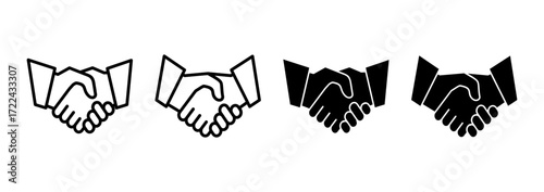Handshake icon vector. business handshake sign and symbol. contact agreement