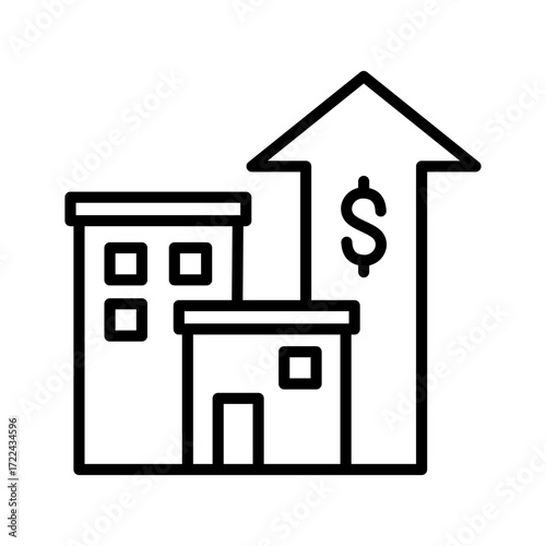 Property Development Icon Vector Illustration Line Version