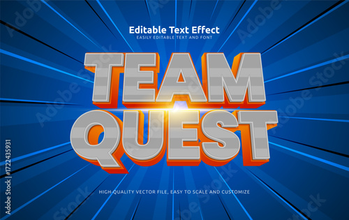 team quest editable text effect