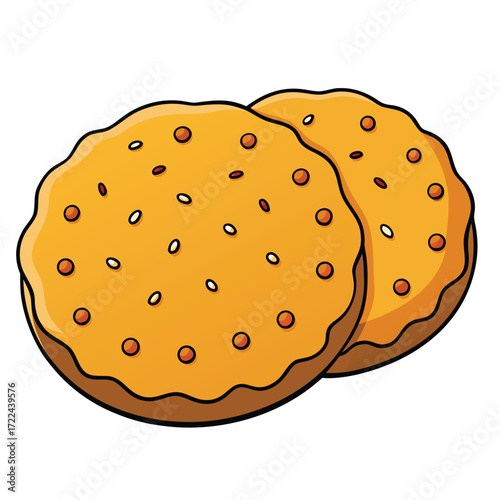 Two Round Biscuits with Seeds on Top