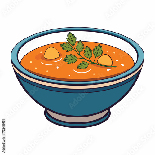 Delicious Orange Soup with Herbs and Dumplings