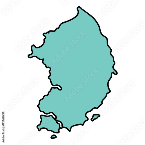 Map of an Island Territory Shape Illustration