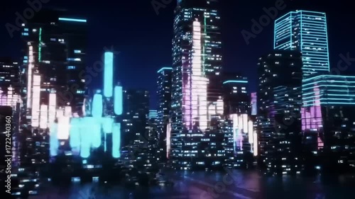 Wallpaper Mural Futuristic cityscape night Torontodigital.ca