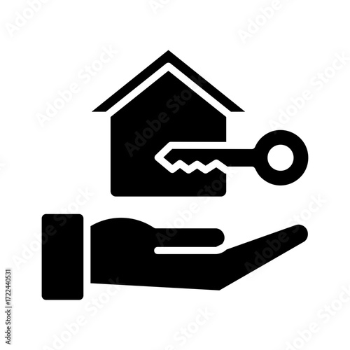 Rent Icon Vector Illustration Glyph Version