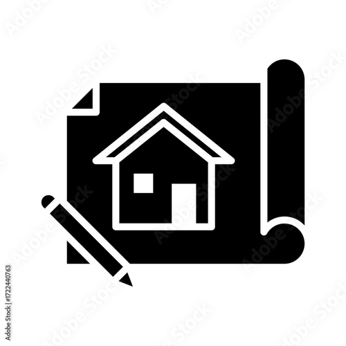House Project Icon Vector Illustration Glyph Version