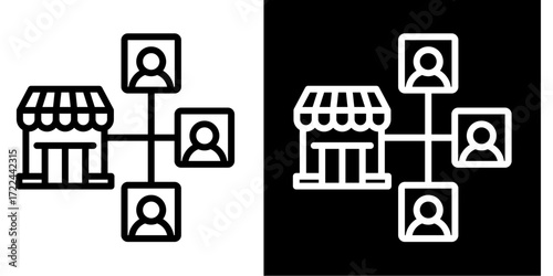 Affiliate Marketing  Icon Set White Style Collection