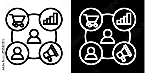 Marketing  Icon Set White Style Collection