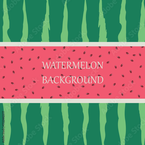 Square watermelon background pattern design template
