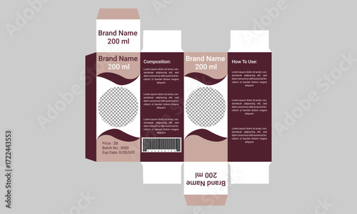 Oil Box Packaging Design Template 
