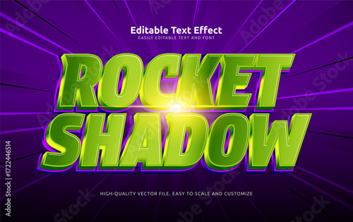rocket shadow editable text effect