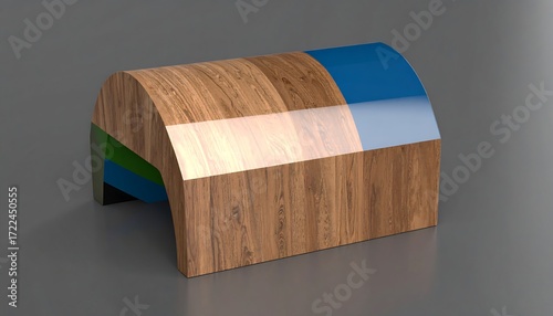 Wallpaper Mural Wooden Multicolored Curved Panel Design. Torontodigital.ca