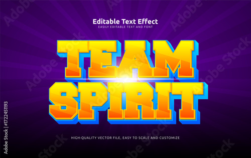 team spirit editable text effect