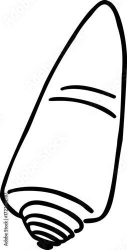 A black and white line drawing of a lipstick tube
