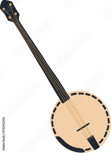 A banjo on a white background